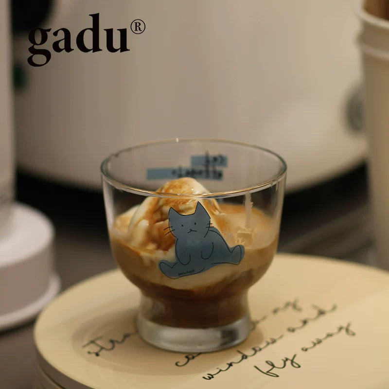 Lazy Blue Cat Affogato Glass — 235 ml
